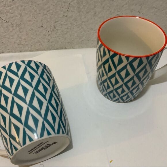 Set 2 Better Homes and Gardens Piers Teal Mug 11 oz VGUC G18 - Picture 4 of 5
